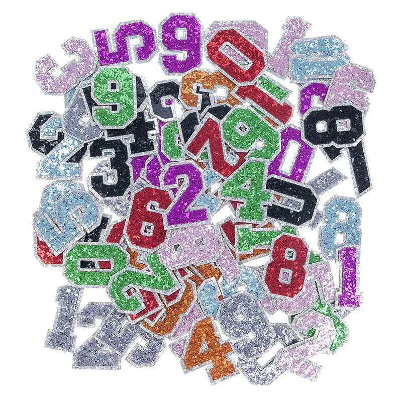 Custom Sequin Patch Glitter Patches Height 5cm Iron on Number Patches