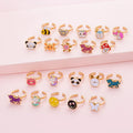 Hot Sale Rotatable Kids Strawberry Cake Spining Rings Heart Anxiety Ring Turtle Spinner Fidget Ring Jewelry