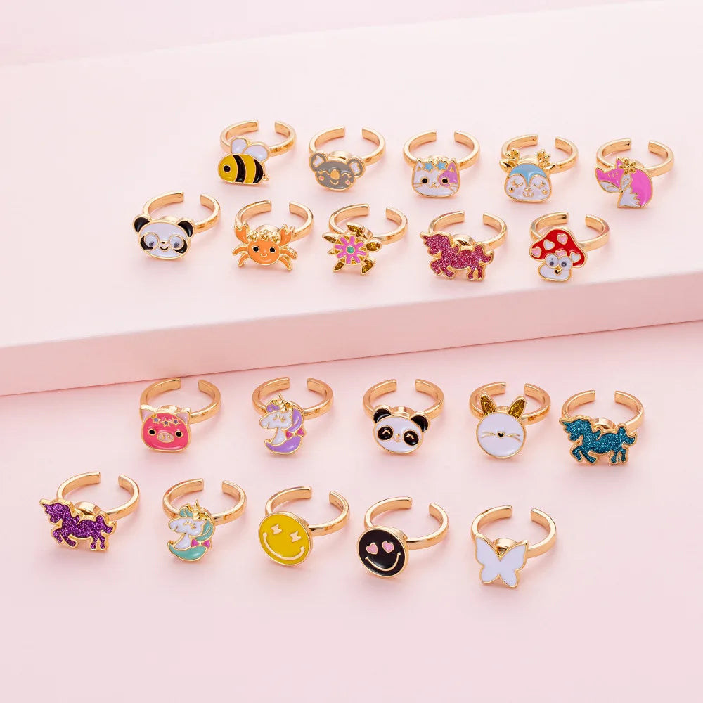 Hot Sale Rotatable Kids Strawberry Cake Spining Rings Heart Anxiety Ring Turtle Spinner Fidget Ring Jewelry