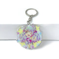 Custom Double Sided Printed Photo Clear Acrylic Keychain Glitter Charm