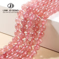 JD Wholesale Natural 3A Brazil Strawberry Quartz Loose Beads 4 6 8 10 12 14MM for Jewelry Making