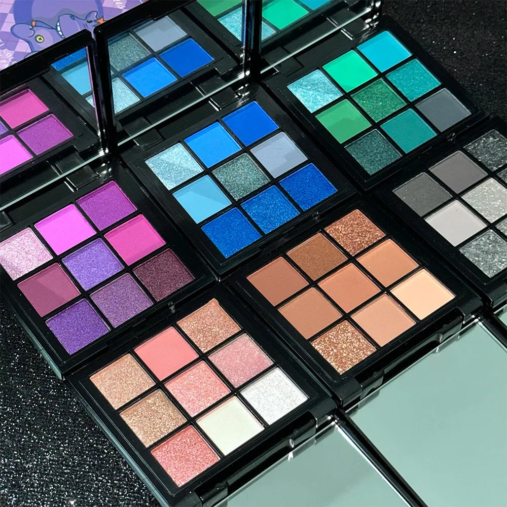 Custom Private Label 9 Color Matte and Shimmer Eyeshadow Makeup Palette Long Lasting Eye Shadow