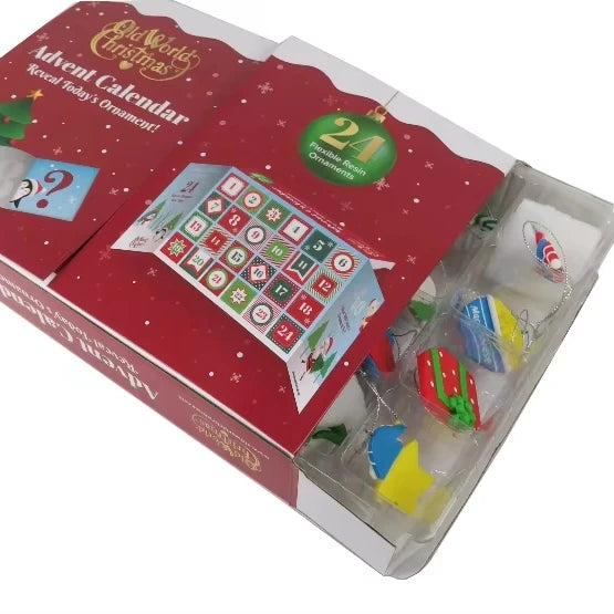 Kexun 24-Day Advent Calendar Box Holiday Christmas Color Corrugated Board Packaging with Matt Lamination for Xmas Eve Gifts