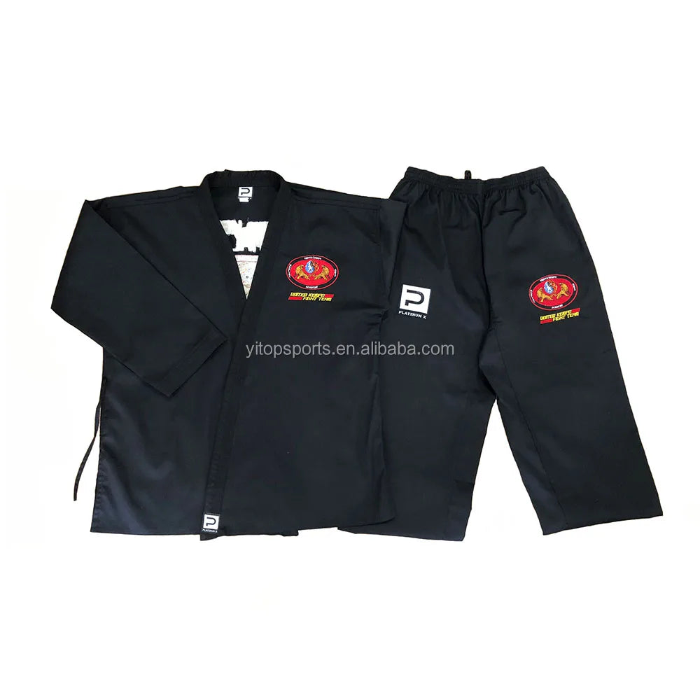 Hot Selling Wkf Approved Karate Uniforms Comfortable Black Karate Clothing for Training