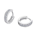 Minimalist Style 925 Sterling Silver Jewelry Shiny Zircon Hoop Earrings for Women
