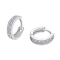 Minimalist Style 925 Sterling Silver Jewelry Shiny Zircon Hoop Earrings for Women