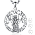 Vintage Wedding Fine Jewelry 925 Sterling Silver HECATE Protection Amulet Triple Moon Goddess Pendant Necklace Men Women Gift