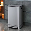 40L Stainless Steel UV Pedal Waste Bin Plastic Dust Garbage Trash Can Home Hotel Design Bathroom Storage Household Bedroom Use