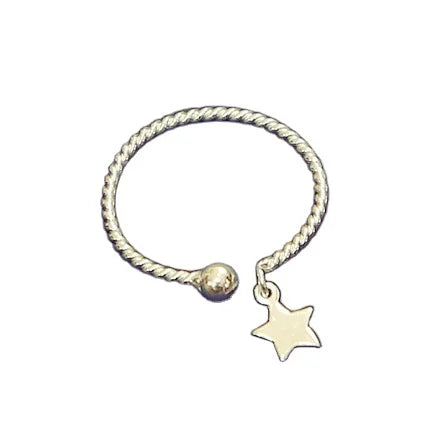 Hot Sale Wholesale Silver Star Rings jewelry women adjustable  Opening Ring Vintage Jewelry  2021