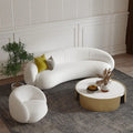 White Nordic Three Seat Comfort Arc Sofa Set Furniture Modern Minimalist Italian Luxury Sectional Couch Fabric Living Room Sofas