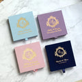 Luxury Hardcover Velvet Box with Laser Cut Carved Gold Mirror Acrylic Wedding Invitations Ribbon