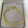 Hot Selling High-Quality 18k Gold Titanium Steel Luxury Design Wheat Ear Charm Bracelet Necklace Women