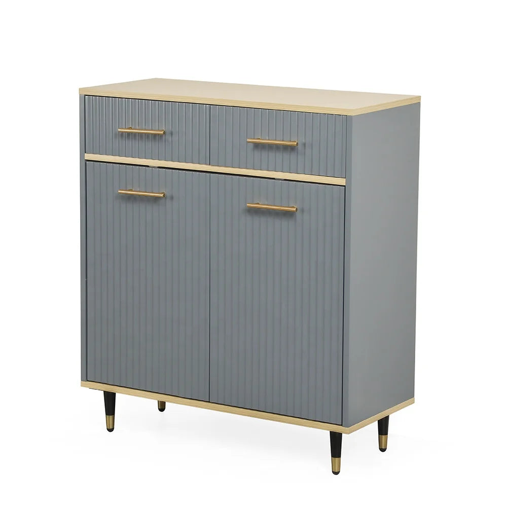 Custom Wooden Double Tilt Out Laundry Hamper Cabinet with 2 Baskets and 2 Drawers