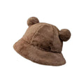 Wholesale Custom Fuzzy Plush Terry Warm Furry Cartoon Pattern Winter Women's Furry Bucket Hat & Fedora Hat