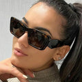 UNOC Cat Eye Big Frame Unisex Sunglasses 2022 Retro Square Slim Fashion Trend UV400 Protection White Blue Gray High End