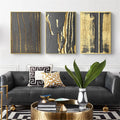 Abstract Canvas Gold Foil Stripe Pattern Wall Hanging Poster Home Decor Unframed