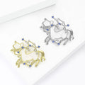 2025 New Design the 12 Zodiac Signs Lapel Pins Metal Rhinestone Sagittarius Brooches Pin for Women's Shirt Decoration