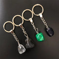 Diy Rose quartz Tumbled Stone keychain