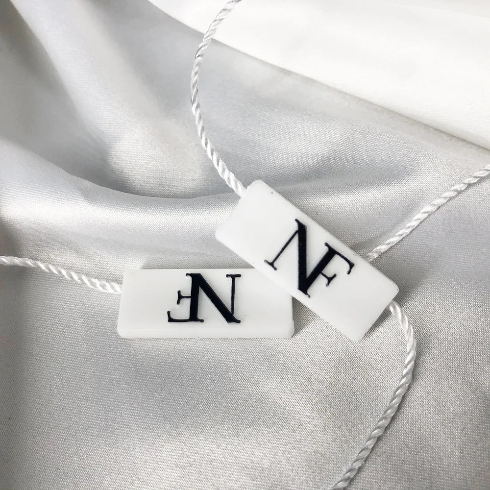 Custom Brand logo Colorful Printing Embossed logo Seal Tag for Clothes Plastic Garment Rectangle Tags