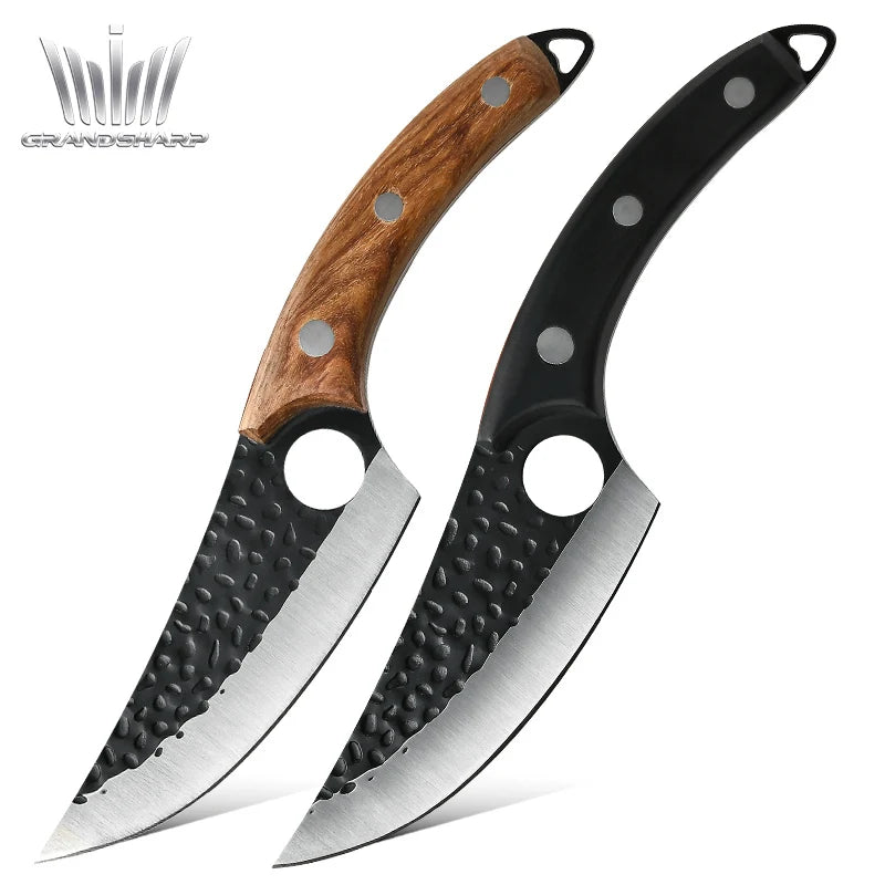 Grandsharp 6 Inch Professional Wholesale Chef Knife Stainless Steel Boning Knife Kitchen Cutlery BBQ Outdoor Tools Wood Handle