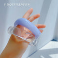 Korean Style Transparent Geometric Irregular Square Acrylic Resin Clear Bracelet Bangle for Women Jewelry