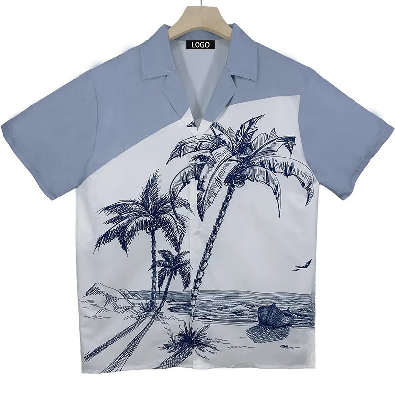 Men's Comfortable Breathable Anti-Pilling Anti-Wrinkle Eco-Friendly Hawaiian Shirt Single Breasted Floral Summer Short Sleeved