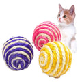 Interactive Cat Cute Sisal String Catch Rattle Faux Fur Ball Teasing Chew Rope Toy Set Interior Bell Jingle for Cats