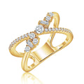 Faynimose Fine Jewelry Women Classic 925 Sterling Silver Jewellery Gold Plated Diamond Cut Cubic Zircon Engagement Wedding Rings