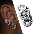 Wholesale Fashion Punk Vintage Black Stainless Steel Gold Plated Gothic Underwire Earrings