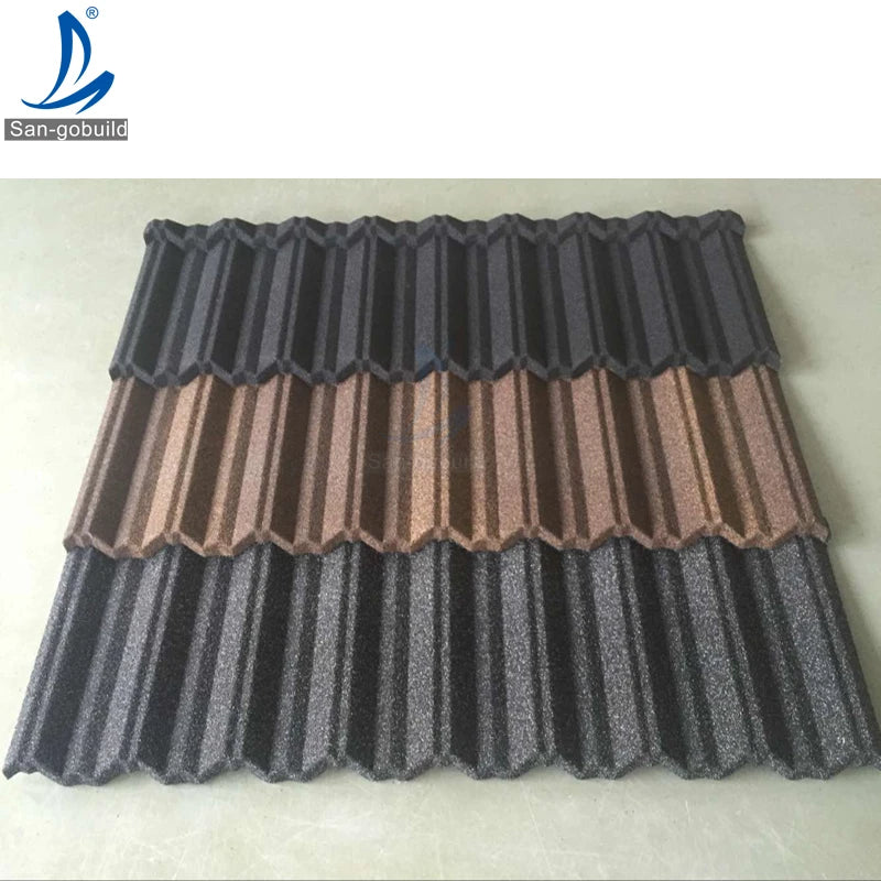 Nairobi Stone Coated Alu Zinc Roof Panel Easy Clean Camouflage Roofing Shingle in Shandong