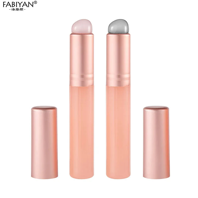 Wholesale Silicone Lipstick Brush Nail Art Silicone Brush Chrome Powder Daub Stick Silicone Head Nail Brushes