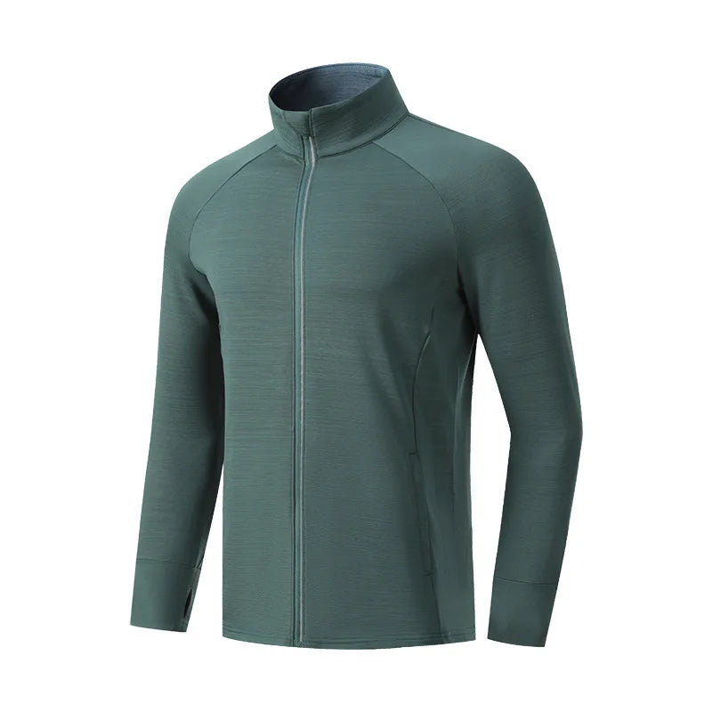 Spring Men and Women's Sports Jacket Training Zipper Jogging Long Sleeve Outdoor Fitness Running Wear With Reflective Stripe