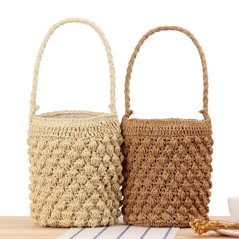 2021 Summer New Trendy Pineapple Pattern Design Paper Straw Mini Bag for Women Lady Girl Beach Resort Travels