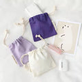 Rainbow Organic Cotton Canvas Drawstring Storage Bag for Small Items for Lipstick Earphone Data Cable Glasses Bracelets Dust Bag