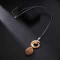 TongLing European Retro Long Sweater Necklace Female Vintage Alloy Resin Necklace for Daily Life