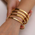 Fashion New Design 18k Gold Plated C Shape Bangle Open Tarnish Free Stainless Steel Personalized Custom Logo Cuff Bangle for Men
