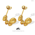 Factory Price Korean Style Women Jewellery Stainless Steel Chunky C Shape Gold Plated Stud Earings for Lady