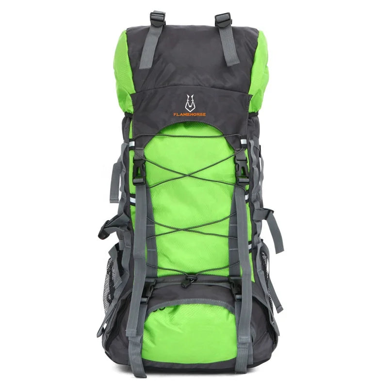 IRONDONKEY 60L Waterproof Hiking Camping Bags Outdoor Rainproof Nylon Hiking Bags Men's and Women's Travel Bags