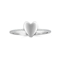 Fine Jewellery Girls S925 Sterling Silver Real Cubic Zirconia Stone Cute Love Heart Shape Ring for Women Jewelry Gift