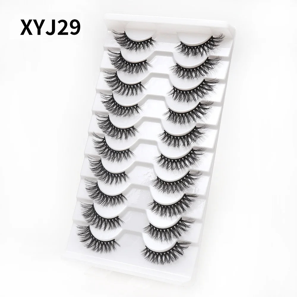 Popular Half Short Eyelashes 3d Corner Lashes With Custom Eyelash Packaging 10 Pairs Half Eyelashes Custom Logo