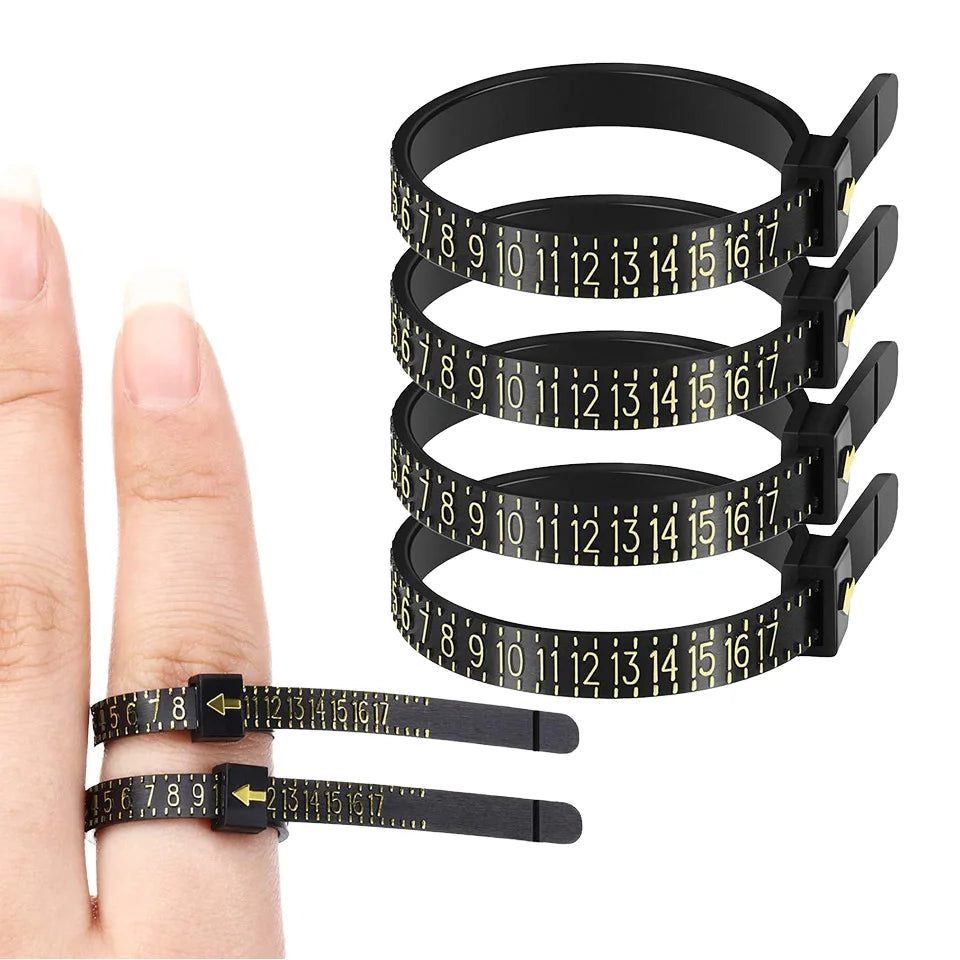 Auble Custom Logo Hand Operated Plastic Ring Sizer Ring Size Measuring Tool for Jewelry Store