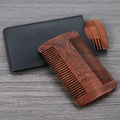 Custom Logo Wooden Bamboo Green Sandalwood Black Beard Comb Double Sided Teeth Pocket Combs Mustache Combs for Men
