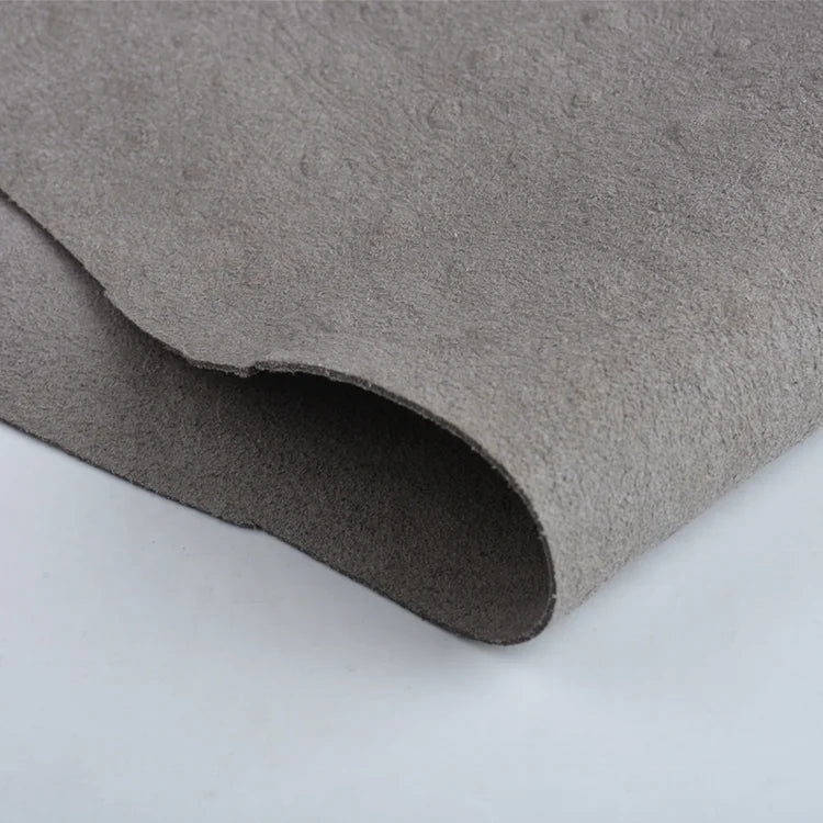 Waterproof Ostrich Pattern Embossed Leather Fabric Synthetic Suede Microfiber PU for Clothing Bags Handbags for Sofas Garments