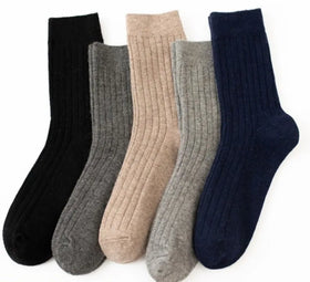 Men Wool Cashmere Solid Color Socks Thick Winter Warm Soft Casual Sports Men Socks