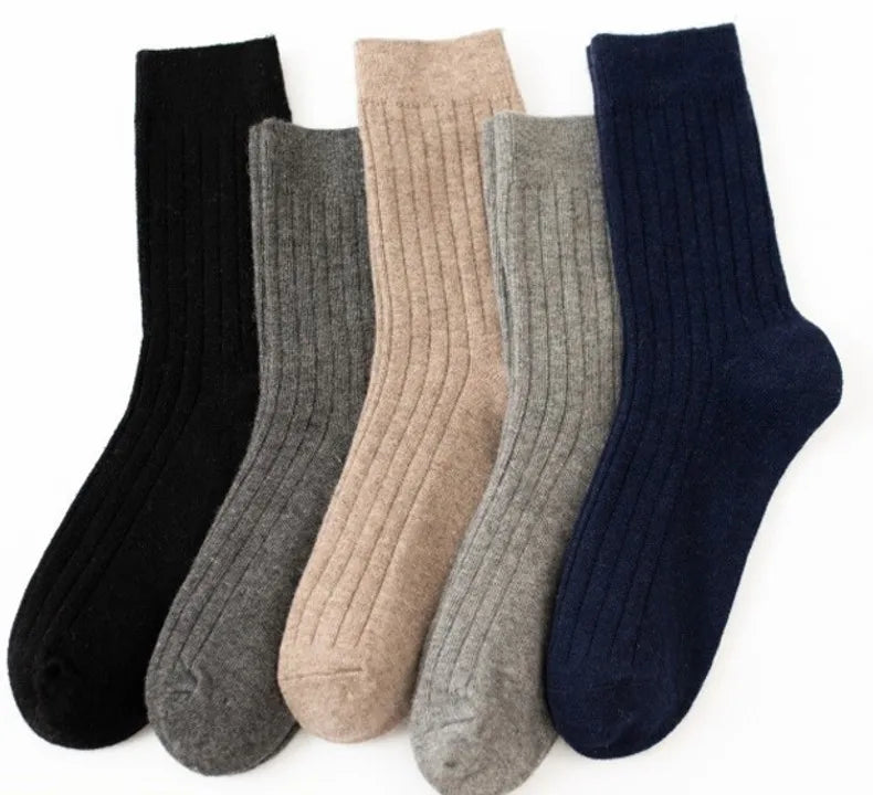 Men Wool Cashmere Solid Color Socks Thick Winter Warm Soft Casual Sports Men Socks