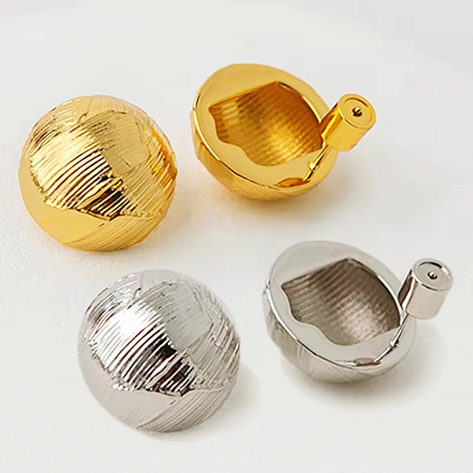 Vintage Fashion Brass Gold Plated Texture Texture Round Stud Earrings for Women Jewelry Factory Wholesale