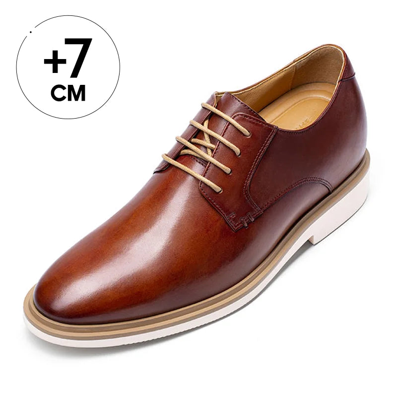 Wholesale Oem Mens Shoes Elevator Derby Shoes Leather Derby Height Increasing Shoes 7CM / 2.75 Inches