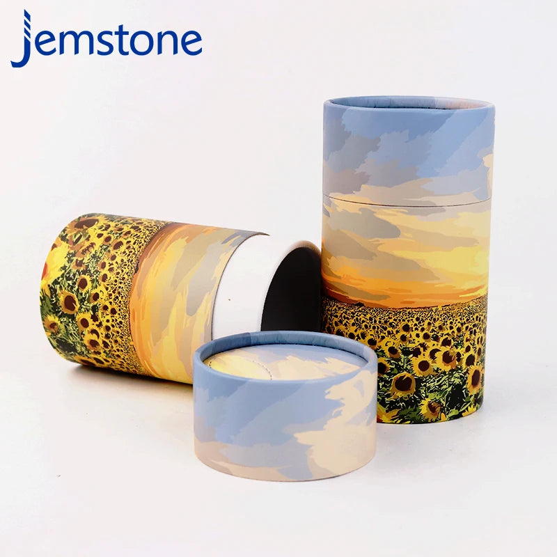 Custom Recyclable Cosmetic Lotion Hot Stamping Kraft Paper Cardboard Urn Cremation Ash Scatter Tubes Cylinder Box Tube Packaging