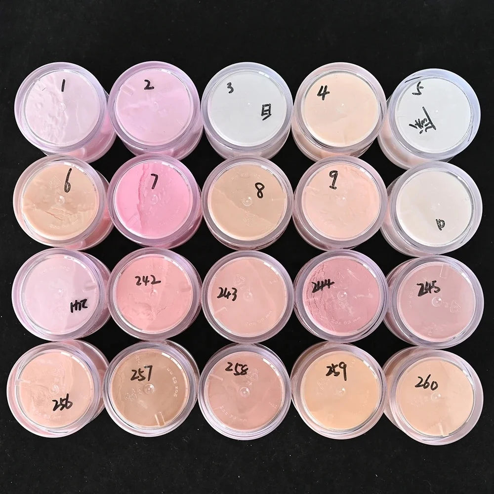 2oz/Bottle 3 in 1 Nude Acrylic Nail Powder 20 Colors White Pink Clear Extension Carving Sculptured Powder Polymer Art Dust