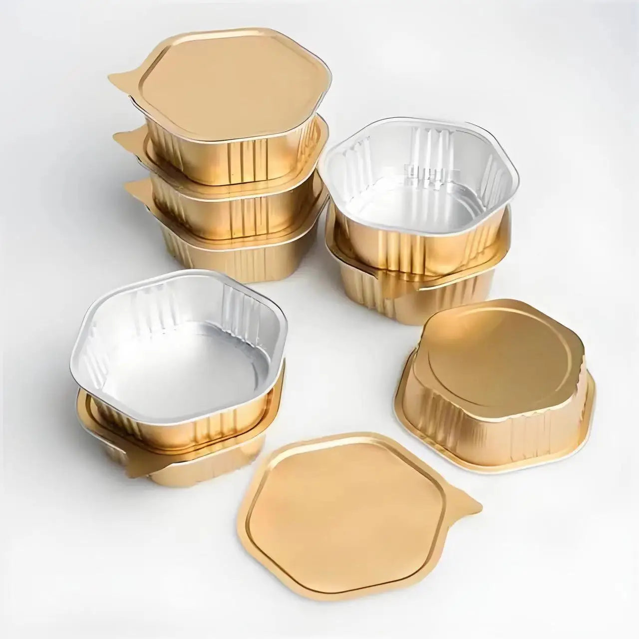 Various Sizes Strong Durable Aluminum Small Cup Aluminium Foil Container Food Tray Smooth Wall